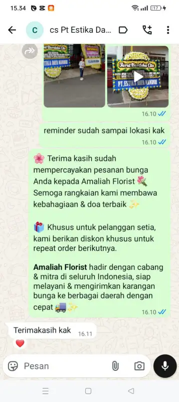 Testimonial Papan Bunga duka KEPULAUAN SULA